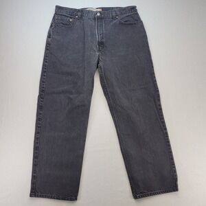 VTG Levis 505 Jeans Mens 40x30 Black Regular Straight Dark Wash Y2K Denim